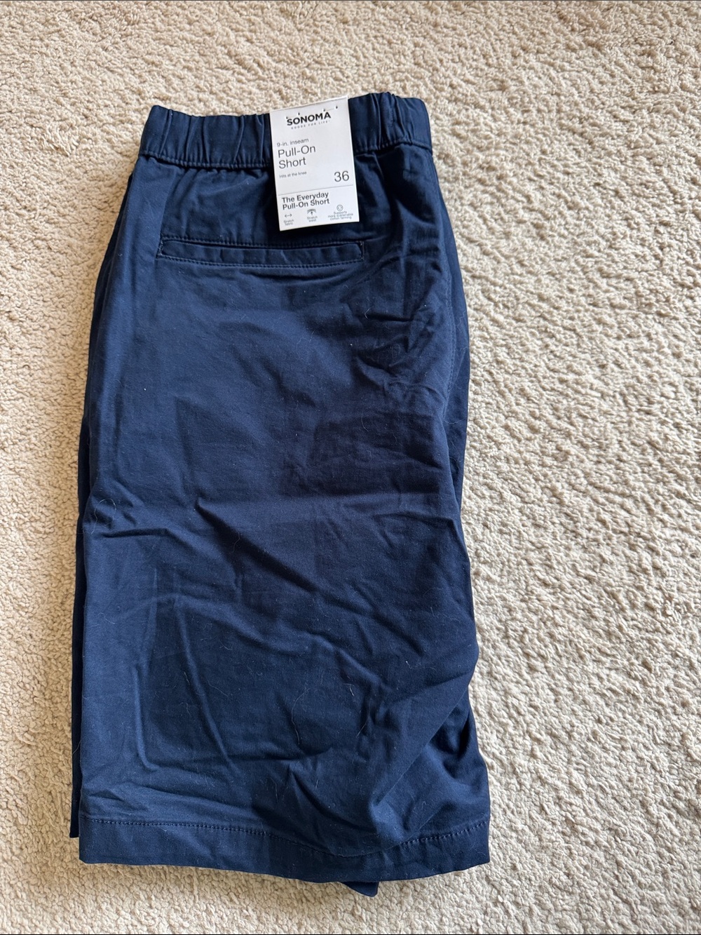 Sonoma Navy Blue Pull-On Flat Front Men’s Shorts